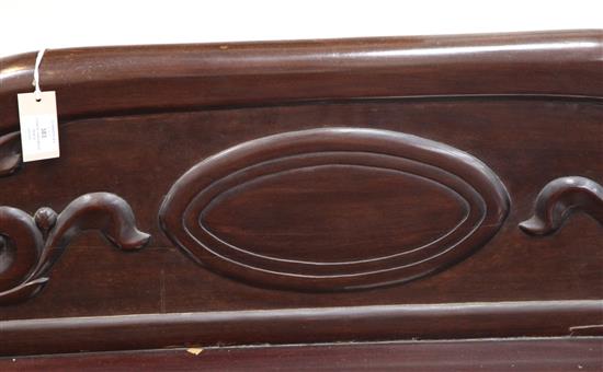 A large Chinese hardwood bench, late 19th / early 20th century, L.224cm